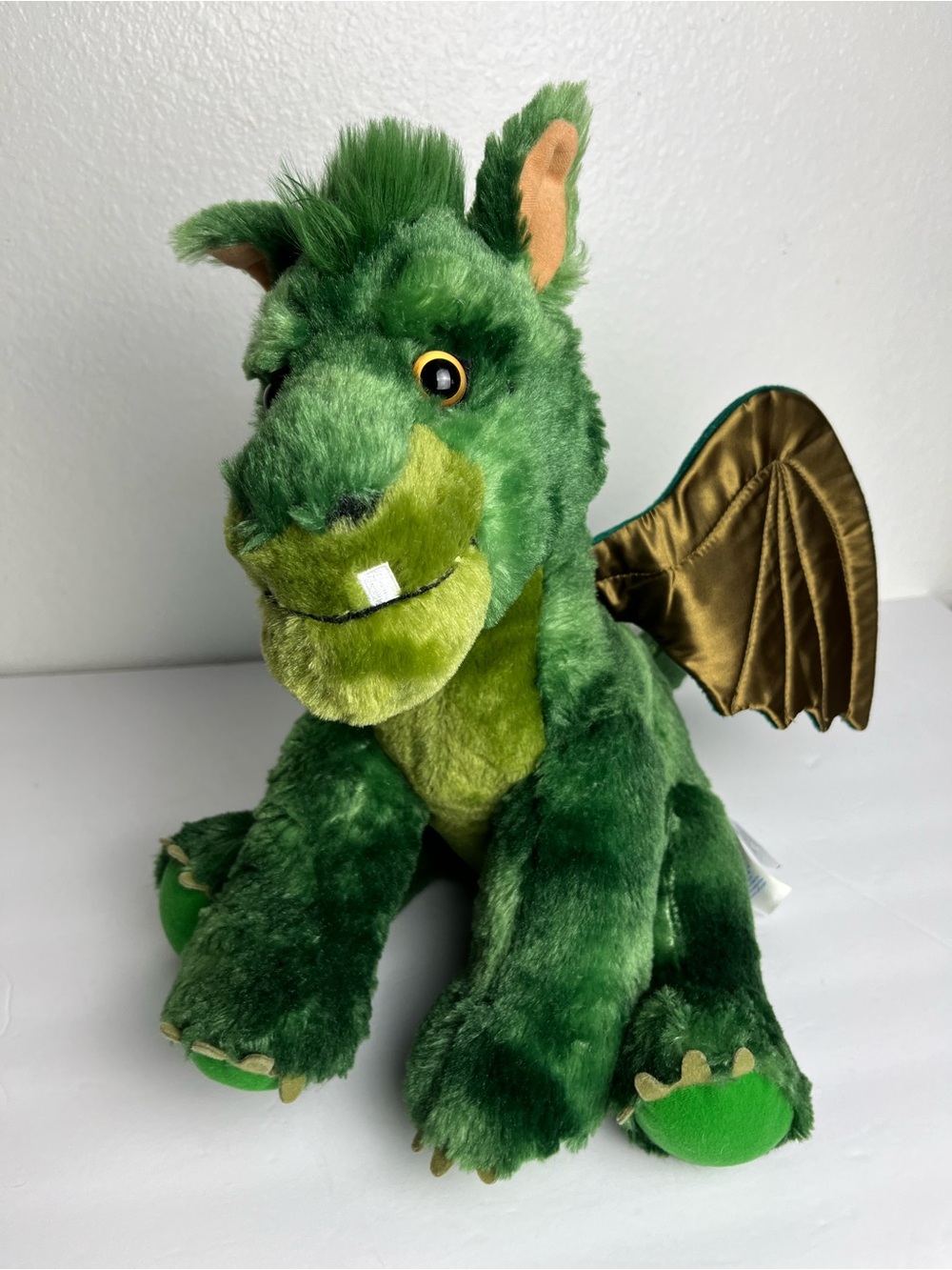Build A Bear Elliot Green Plush Dragon Toy Soft Stuffed Magic Disney Gold Wings